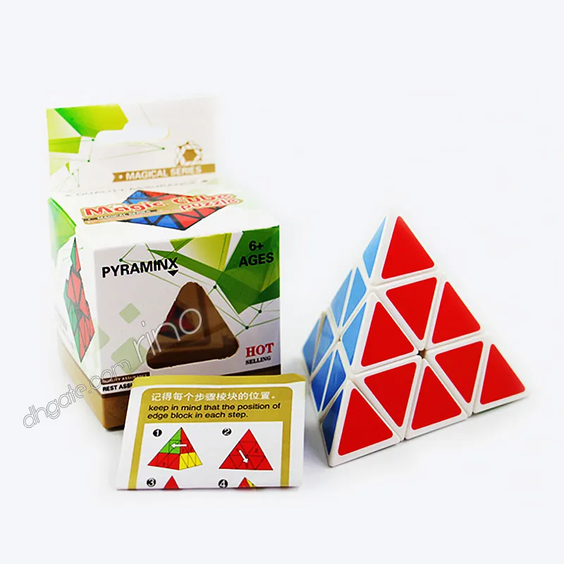 Pyramid Shape Magic Cube Ultra-smooth Speed Magico Cubo Twist Puzzle DIY Educational Toy for Children Kids DHL