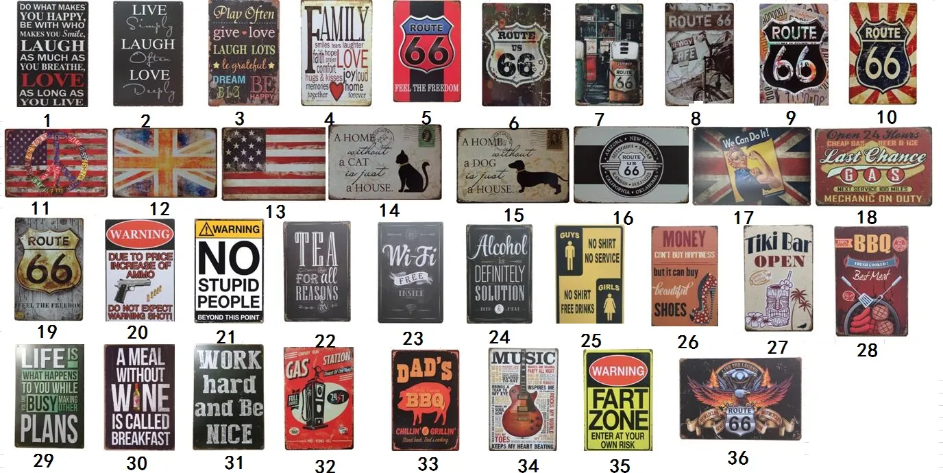 Retro E.v. Sign Teneke İşaretler Koleksiyonu Rota 66 Vintage Duvar Sanatı Retro Tabela ...
