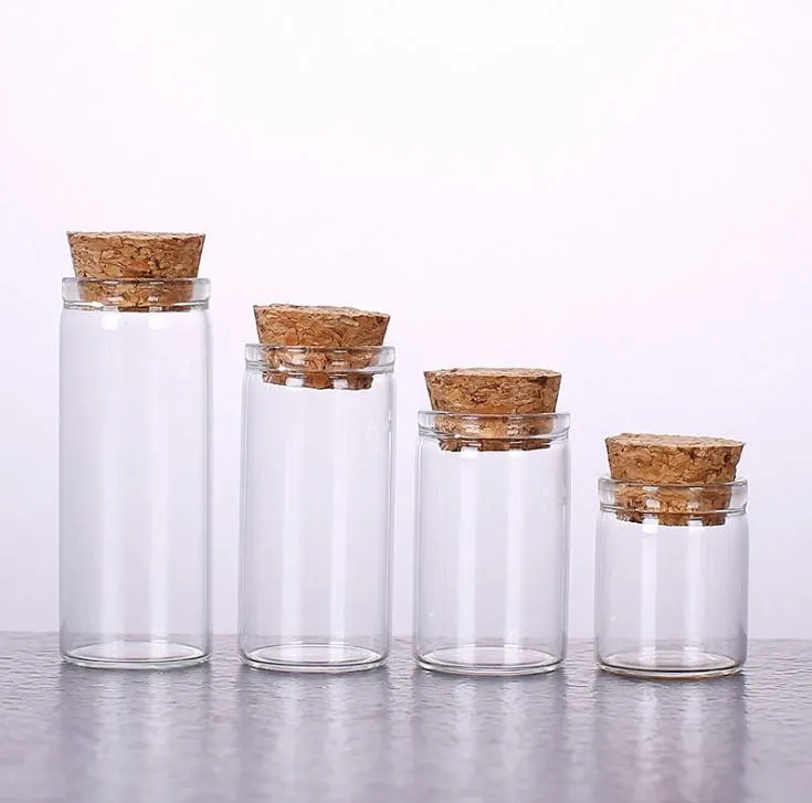 Lot De 10 Tubes à Essai En Verre 30ml Avec Bouchons Liège - Pour Messages, Sels De Bain, Huiles Essentielles