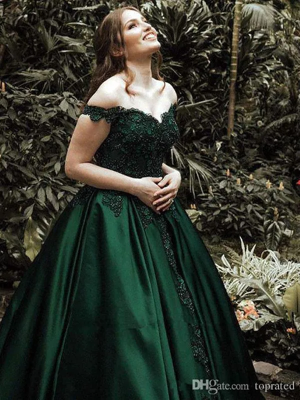 Sexy Elegant Dark Green Prom Dresses For Graduation Party Off The