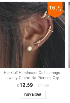 Öron manschett handgjorda manschettörhängen smycken charm inga piercing clip örhängen 14 guld fylld anpassningsbar brincos oorbellen för kvinnor