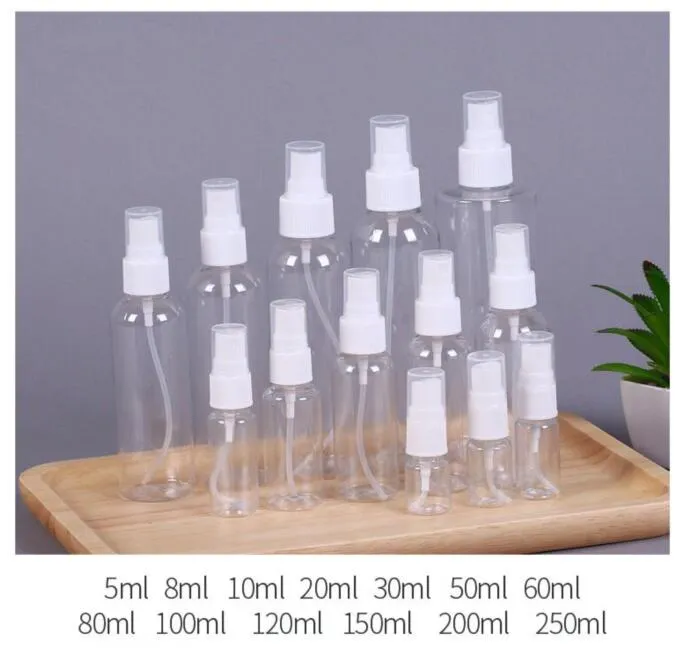 Beste leere transparente Kunststoff-Sprühflasche, Zerstäuberpumpen für ätherische Öle, Reiseparfüm, groß, tragbar, Make-up, 15 ml, 30 ml, 50 ml, 60 ml, 100 ml