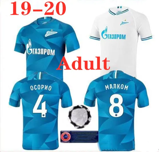 Tailandesa FC Zenit casa azul camisa deportiva de fútbol 2019 20 Zenit Dzyuba