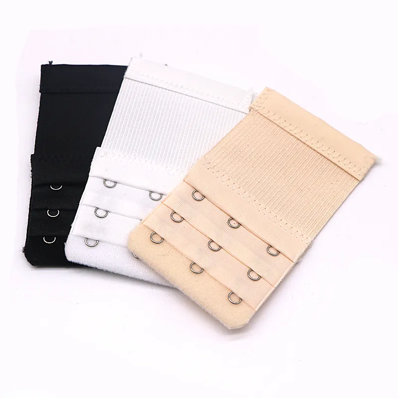 Bra Extenders Elastic Bra Hook Extension 3 Rows 2/3/4 Hook  For Women Black 2 Skin Color 2 Hooks