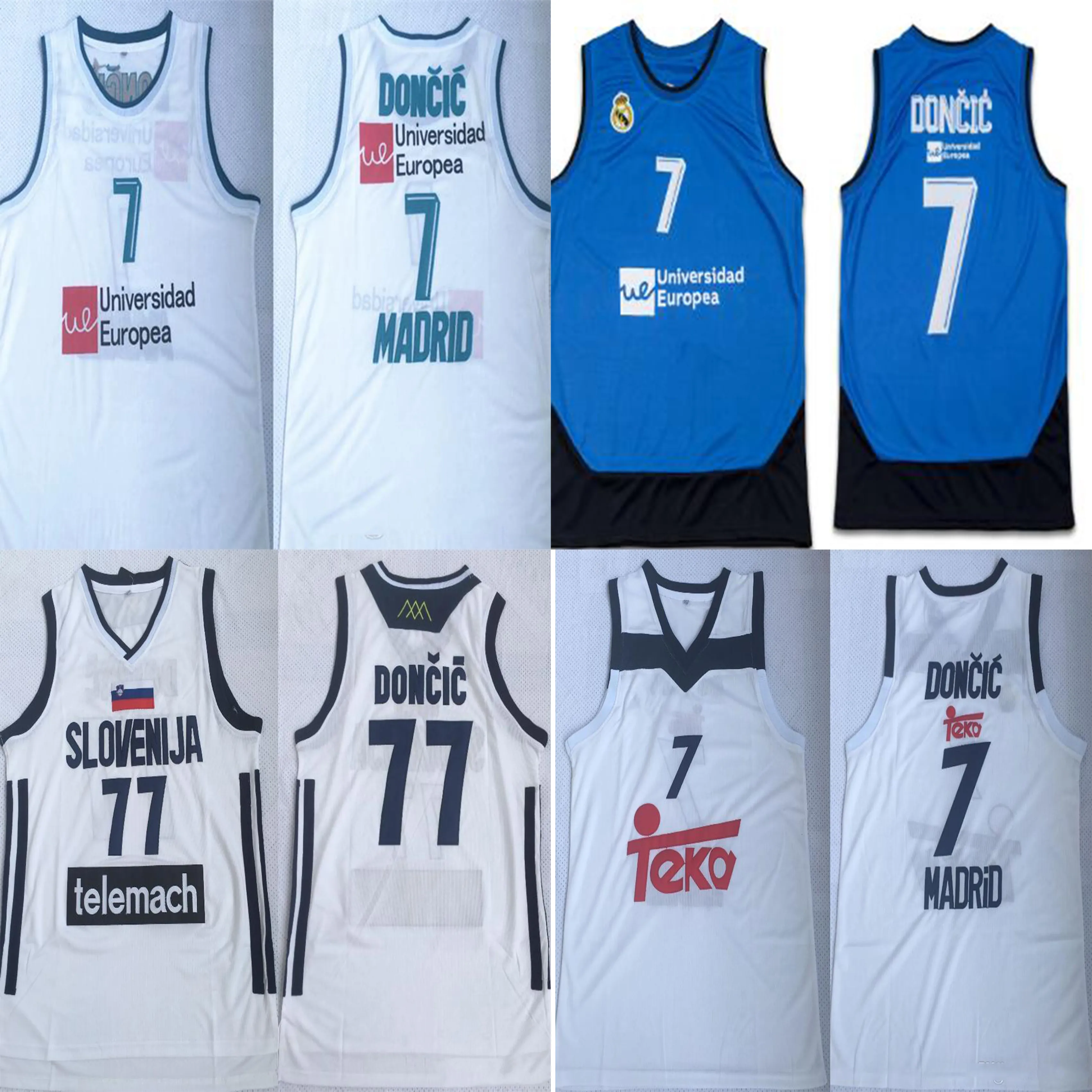 yeni Slovenya 77 Doncic formaları Sport Jersey CITY yeni GÖMLEK Luka #7 Slovenija Dikişli