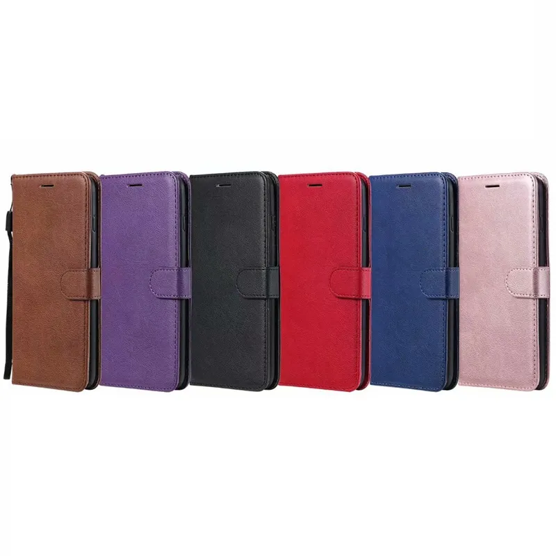 Business Wallet Läderfodral För Samsung A53 A13 A33 A73 A23 A03 Core Xiaomi 12 Pro Redmi note 11 4G Poco X4 M4 Pro 5G Flip Cover ID-kortsplats Smart Phone Portmonnage Pouch Strap