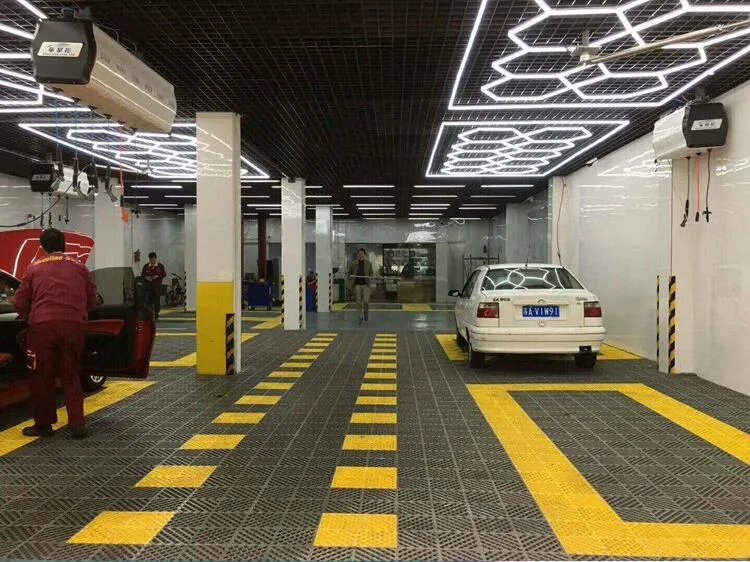 S lâmpada de favo de mel estação de lavagem decoração hexágono luz led para garagem oficina carro showroom detalhando teto1603571