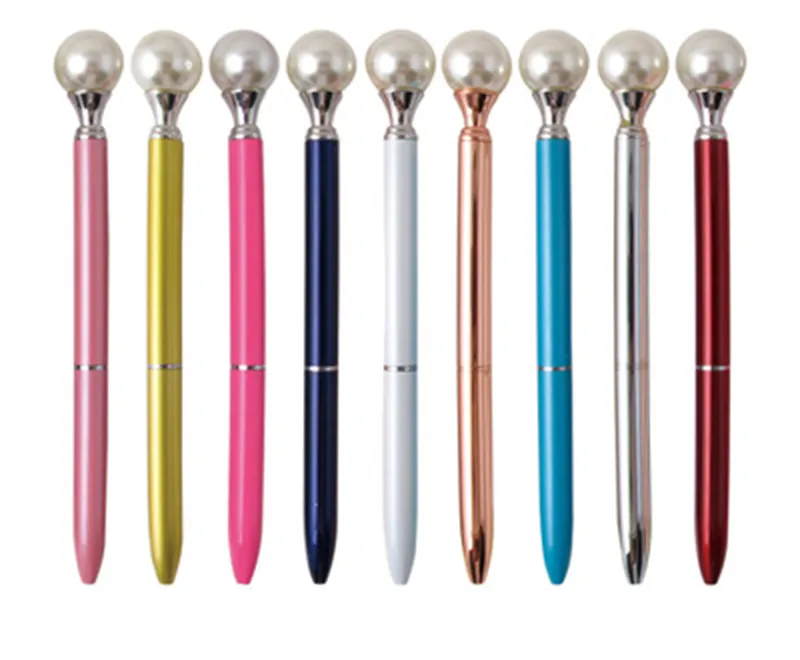 Große Perle Stift Metall Kugelschreiber Bohrer Spot Perle Kugelschreiber Kreative Mode Geschenk Schwarzer Tinte