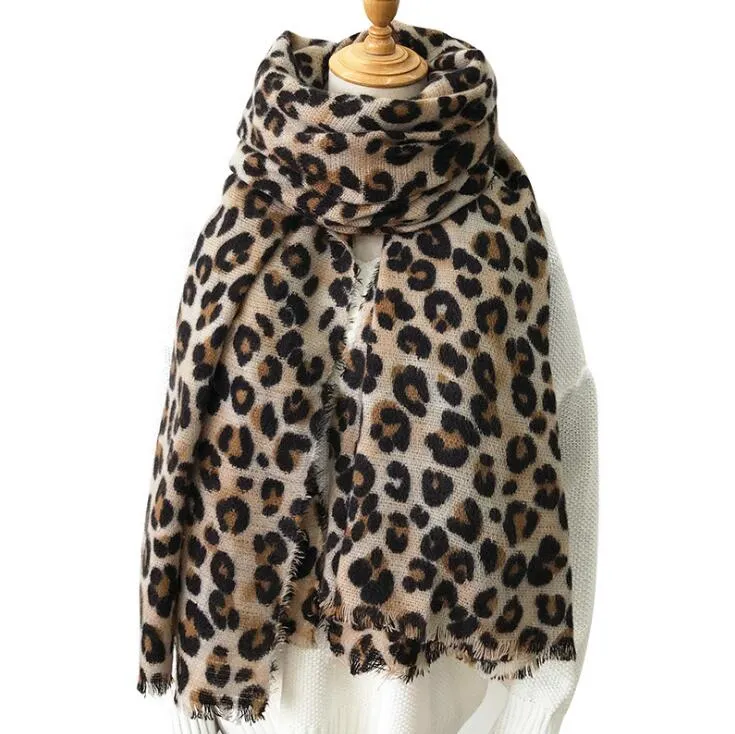 2019 Top Brand Winter Sciarpa per le donne sciarpe a quadri tricottati scialli leopardo avvolgere caldi cashmere pashmina sciarpe maglia cappello collo collo lunga sciarpa SR57