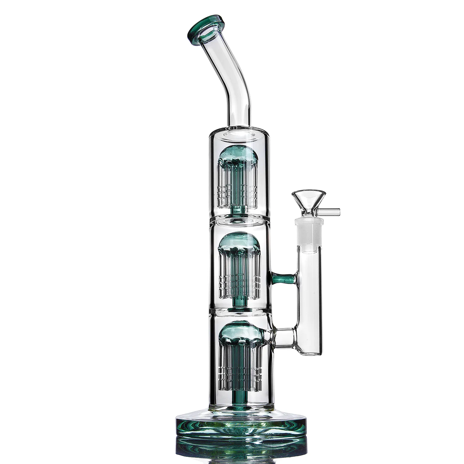 Bongs Bong Bent Boyun Cam Bongs Su Boruları Geri Dönüştürücü Kesbezi El Yapımı Kase Bong Dab Rig