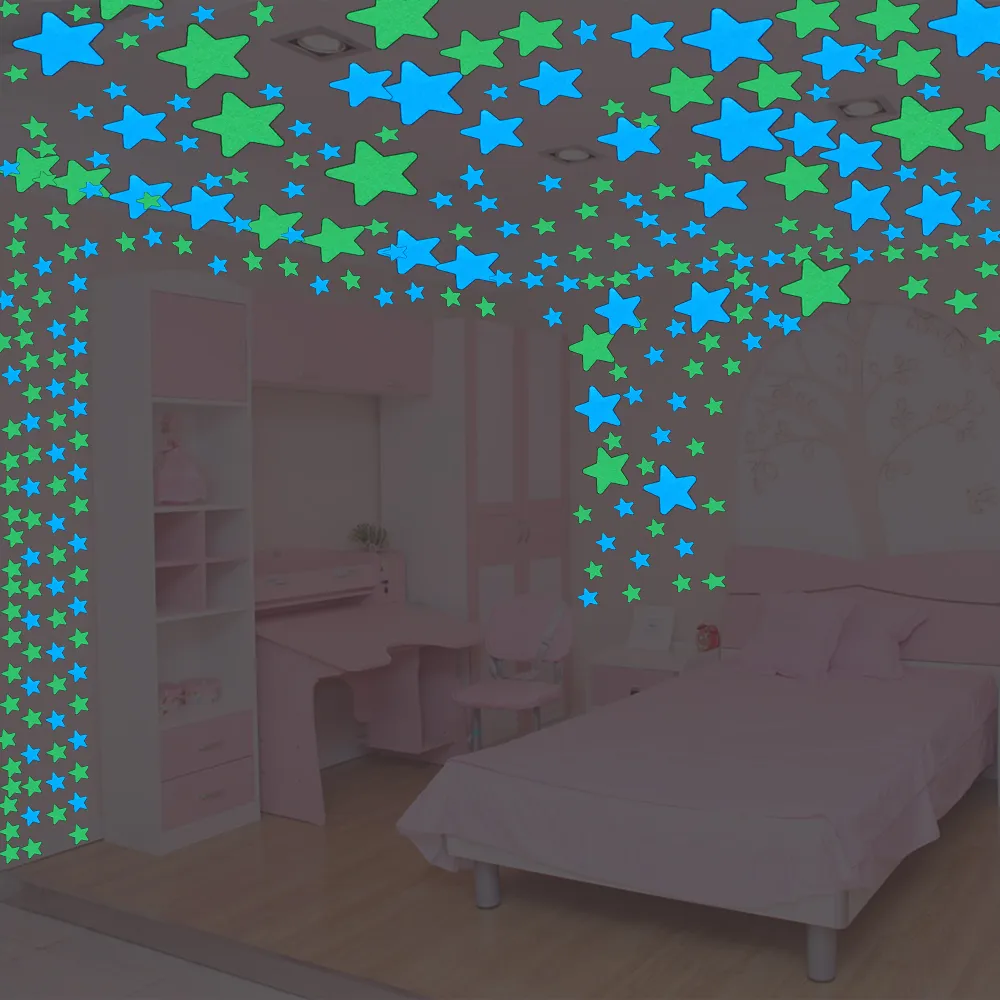 Glow In The Dark Stars Wall Stickers- 100pcs