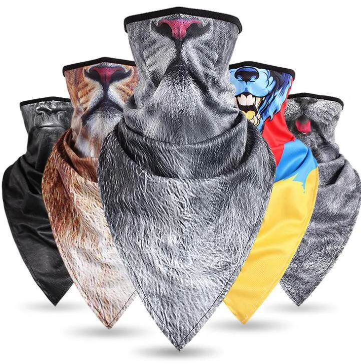 3D Animale Gatto Cane Bicicletta Cappelli Passamontagna Halloween Snowboard Scaldino invernale Antivento Fodera del casco Mezza maschera per uomo Donna