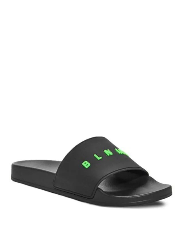 2020 Herren-Damenmode-Pool-Slides, flache Hausschuhe, offene runde Zehenpartie, Gummi-Slip-On-Sandalen mit auffälligem Schriftzug