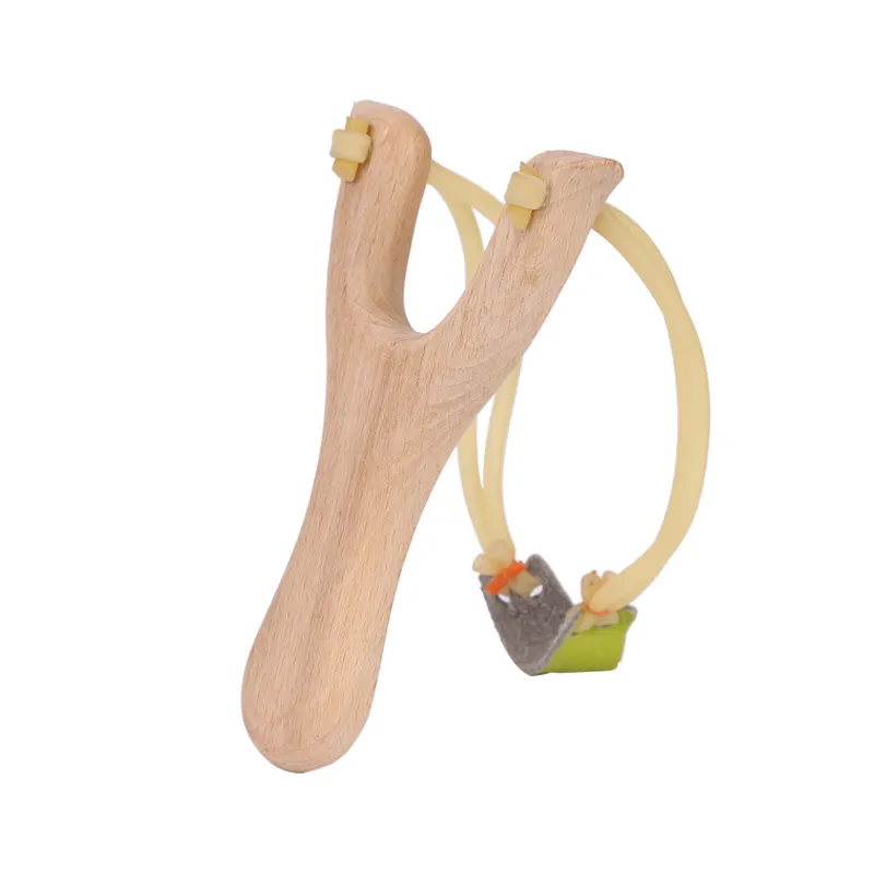 Trämaterial Jakt Slingshot Gummisnöre Roligt Traditionellt barn Utomhus Slingshots Intressant Jaktrekvisita Skytteleksaker YDL019