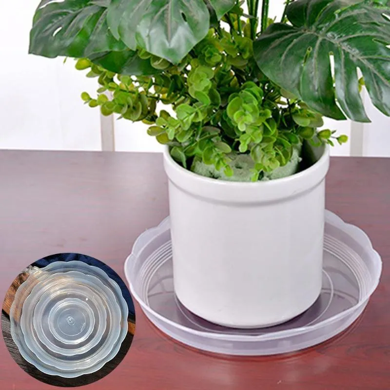 Planters & Pots 14/16/18/20/24cm Plastic Clear Home Garden Flower Pot Planter Tray Saucers Able