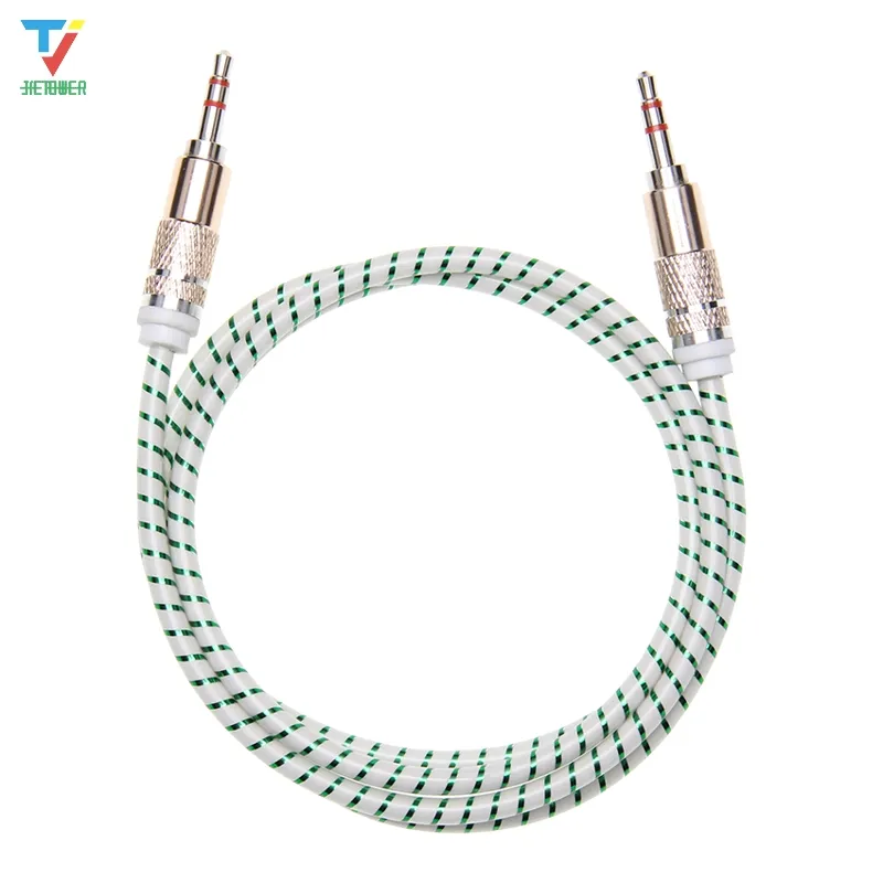 300pcs/lot High-quality 1m Male to Male 3.5mm Circle Candy Shell Audio Wire Audio Cable Adapter For Mobile Phone Tablet PC MP3 Mp4 Player 3