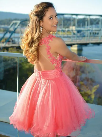 coral homecoming dress