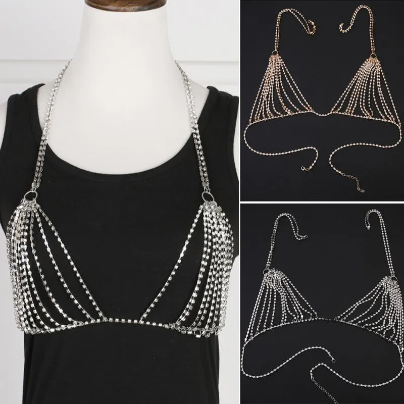 Luxury Crystal Bikini Bra Chest Belly Chain Body Chains Jewelry