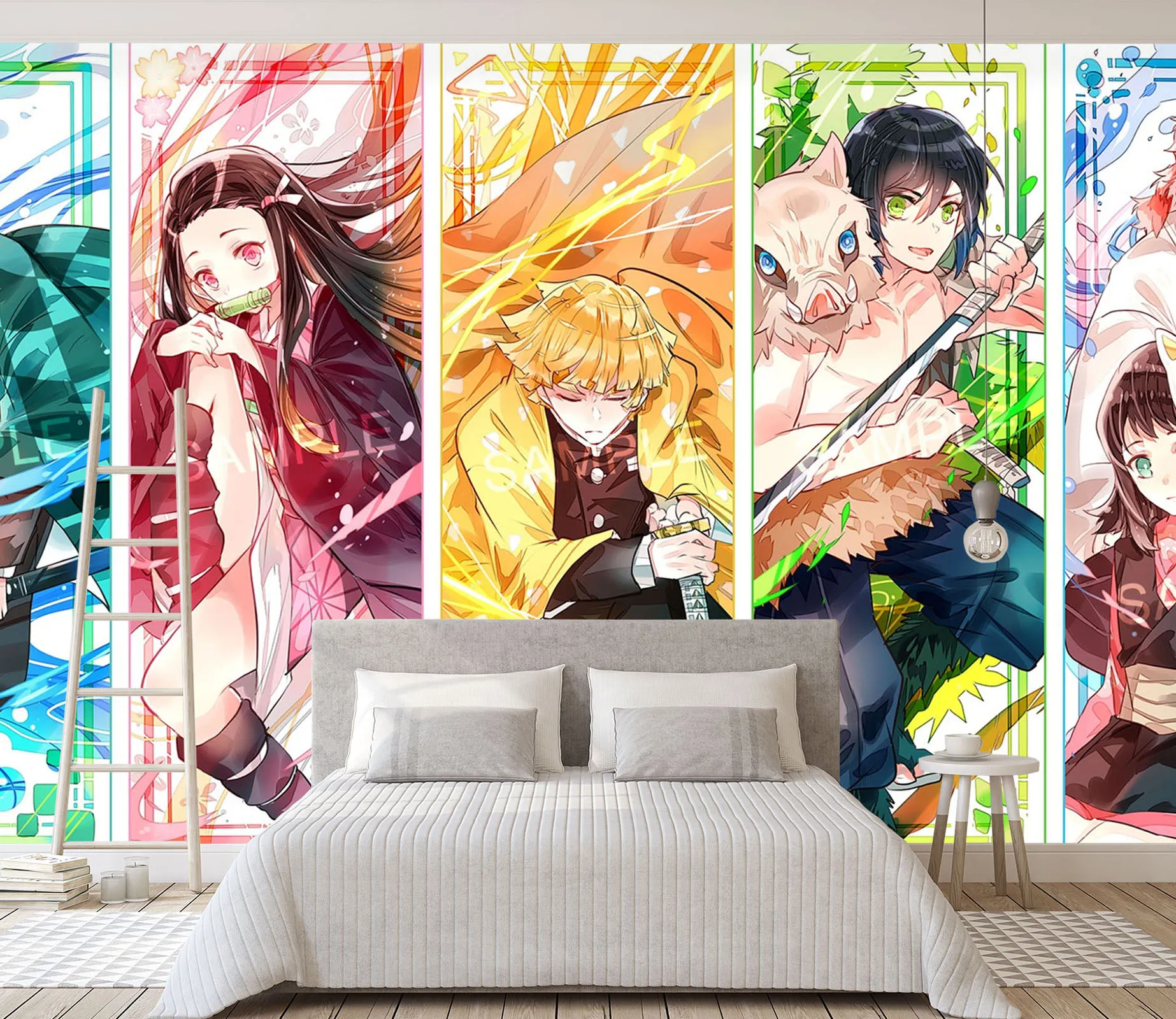 ₩32,493에서 셀프 접착 3D Kimetsu 없음 Yaiba 0183 벽 종이 벽화 벽 Decal 벽에 벽화 Muzi