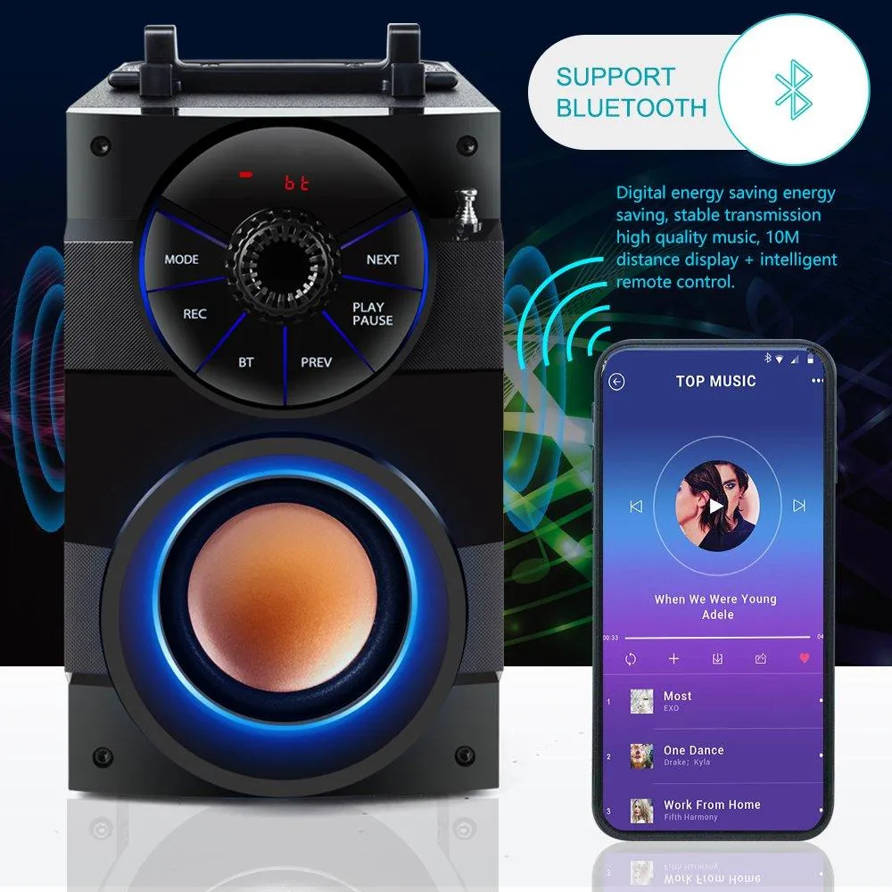 Portable Bluetooth Speaker Wireless Stereo Big Powerful Subwoofer Bass Speakers Boombox Support FM Radio TF AUX USB S37