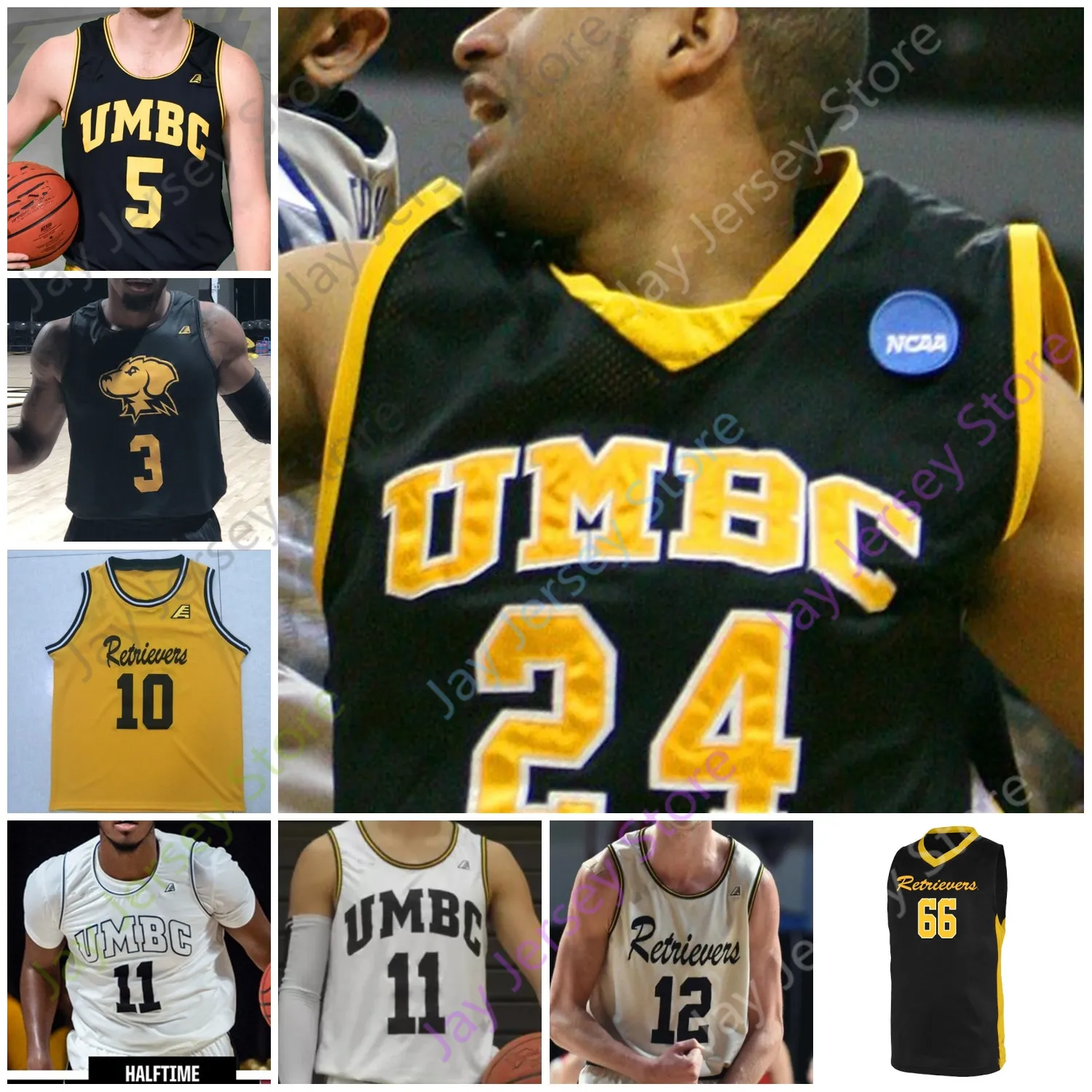 Custom 2020 UMBC Retrievers Basketball Jersey NCAA College L.J. Owens Darnell Rogers Dimitrije Spasojevic Ricky Council II Brandon Horvath