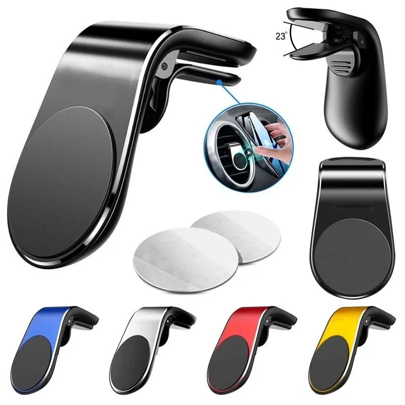 Supporto magnetico per telefono per auto a forma di L Supporto per presa d'aria Supporto per telefoni cellulari GPS per auto Holde Per smartphone
