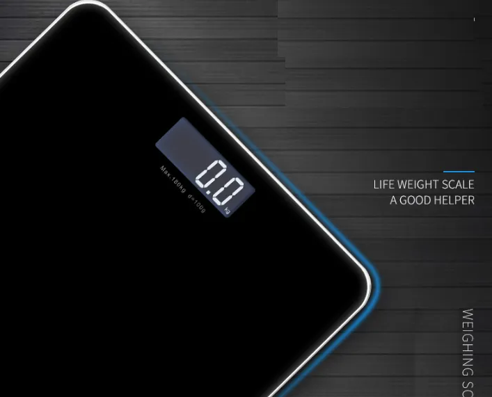 مقياس الحمام الرقمي حجم الجسم السطح الزجاجي المقاييس الإلكترونية شاشة LED الحفاظ على لياقتك للوزن المقياس التوازن