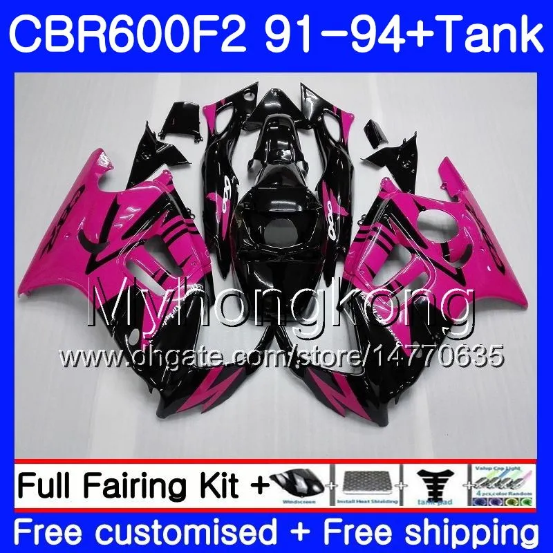 Honda CBR 600F2 CBR600FS CBR600F2 91 92 93 94 288HM.23 CBR 600 F2 FS CBR600 F2 1991 1992 1993 1994 페어링 키트 Rose Pink Blk