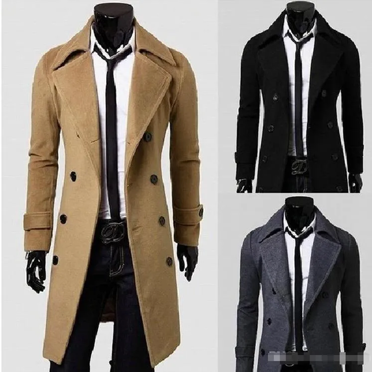 Mens Designer Clothing Trench Coats Winter Fashion Single Breasted