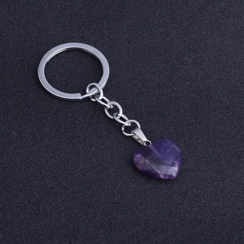 2019 vente chaude pendentif en pierre de cristal naturel porte-clés Chakra Point de guérison pendentif porte-clés pour femmes hommes bijoux livraison gratuite2019 vente chaude