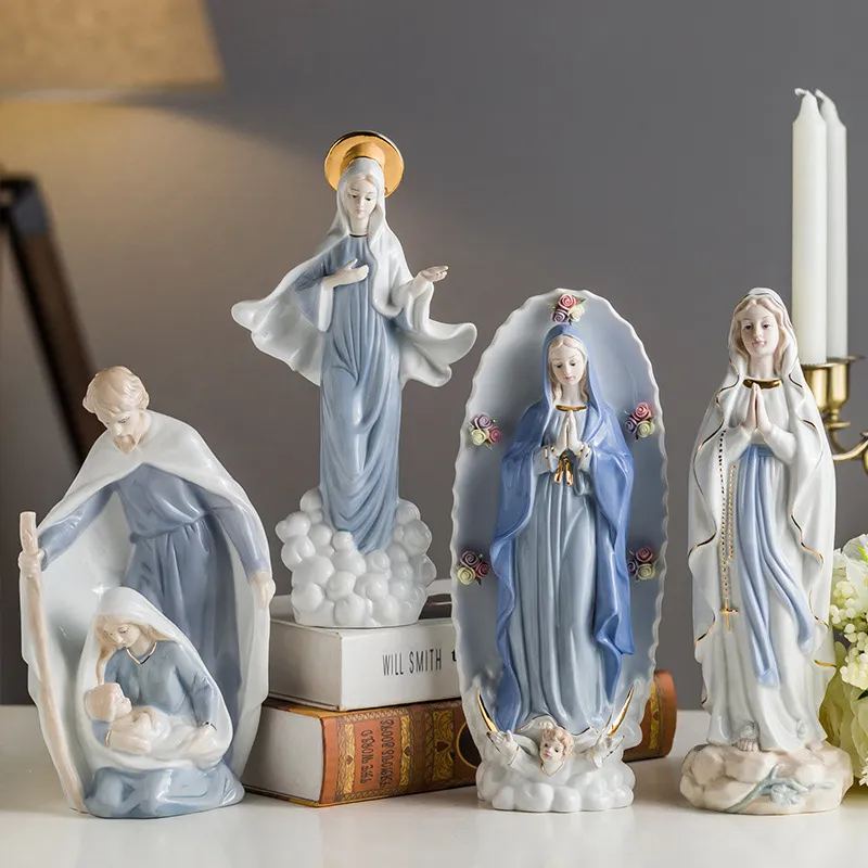 Christian Catholic icons holy things Virgin Mary Church family statues ceramic home decoration accessories modern