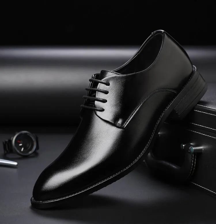 Venda quente-Alta Qualidade Designer de Moda Masculina Preto Vestido Sapatos, Lazer Sapatos De Couro, Moda Tie-up Marrom Escritório de Negócios Sapatos Masculinos