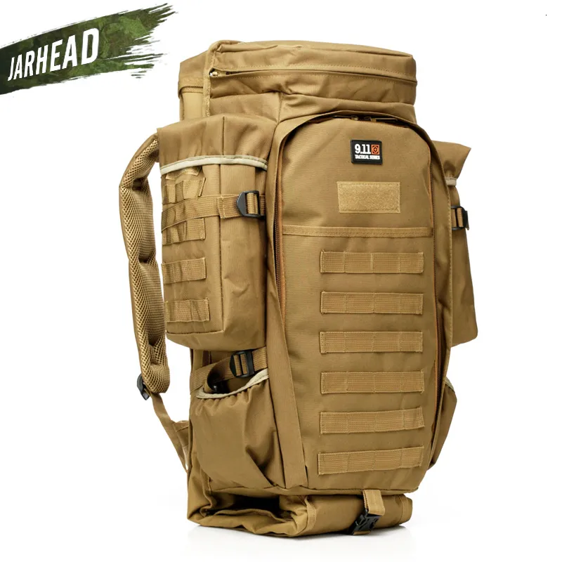 911 Military Combined Backpack 60L Large Capacity Multifunction Rifle Rucksacks Men Travel Trekking Tactical Assault Knapsack T190922