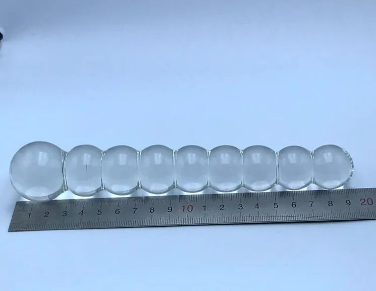 Pyrex Glass 9 Anal Beads butt plug big ball Large crystal dildo penis artificial dick gay masturbate adult sex toy for women men S921