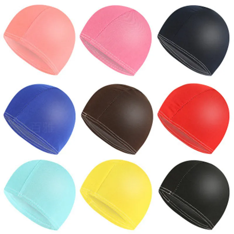 Плавание Cap Candy Colors Плавание Caps Unisex Нейлон Ткань Взрослые Водонепроницаемые Корпусные Кепки для душа 2000 шт. IIA137