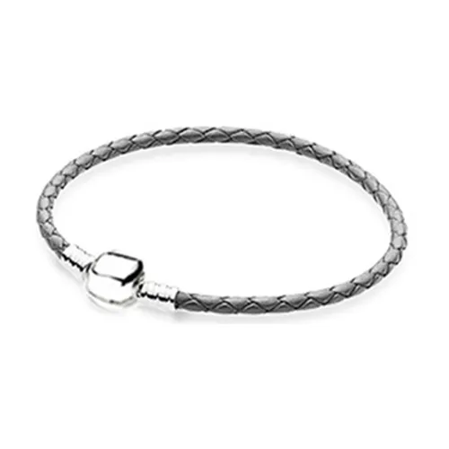 NEW Fashion 925 Sterling Silver Multicolor Mixed 12 Colors Women Double-Leather Bracelet Fit Charm DIY Gift Original Iconic Bead six
