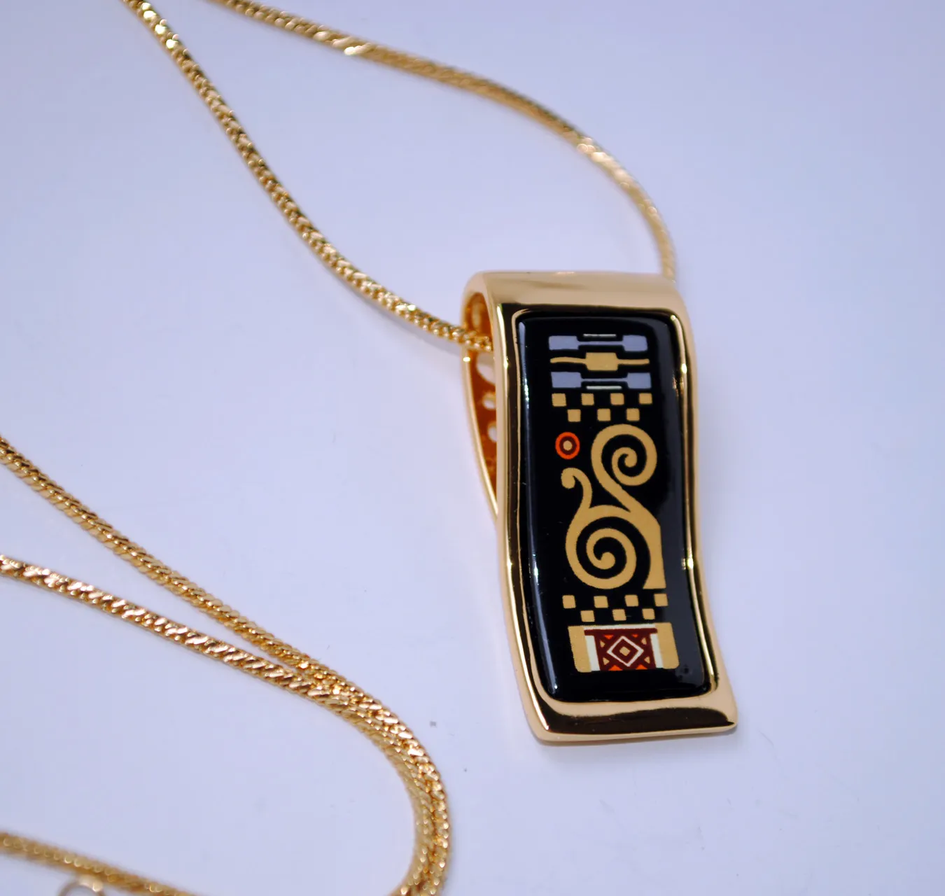18 كيلو الذهب مطلي مينا قلادة للمرأة klimt سلسلة القلائد أعلى جودة "s" شكل قلادة colar النساء المجوهرات