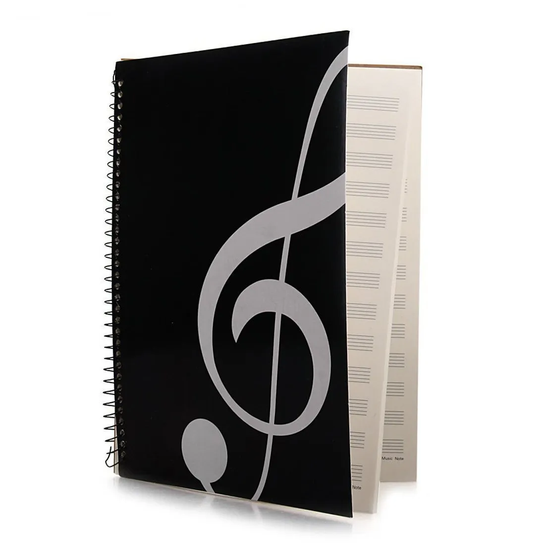 Manuscrito de ensaio de folha em branco, livro de música, manuscrito de estudante de música músico, piano-teclado-música-caderno preto 50 páginas 26 x 19 cm