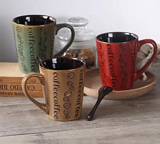 Unique Vintage Kiln Glaze Ceramic Coffee Mugs Retro Milk Cup