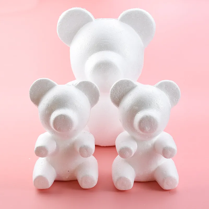 1pcs 20cm / 30cm Konstgjorda blommor Skum Teddy Bear av rosor Mögel Polystyren Styrofoam Bröllop Alla hjärtans present