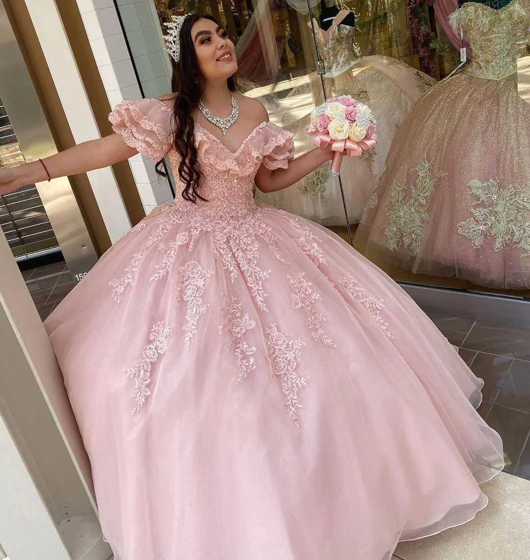 pink quinceanera dresses