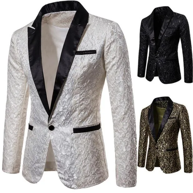 Men Slim Fit Blazer Mens Floral Blazers Floral Prom Dress Blazers Elegant Wedding Blazer and Suit Jacket