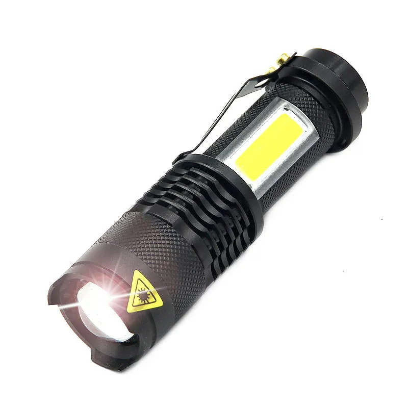 Cob led zaklamp draagbare mini zoom torchflashlight use14500 batterij waterdicht in het leven verlichting lantaarn dlh049