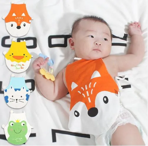 Grande avental do bebê Bib para recém-nascido manequim alimentação Rapazes Meninas dos desenhos animados Fox Duck Padrão arroto pano de toalha