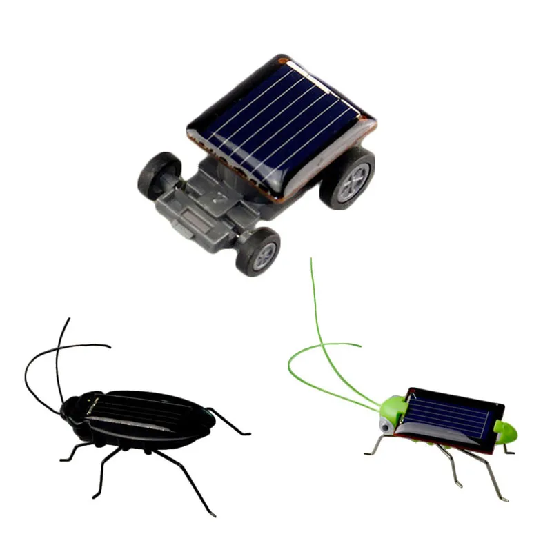 Funny DIY Mini Solar Powered Robot Solar Toys Vehicle Educational Solar Power Kits Novelty Grasshopper Cockroach Gag Toys for Children