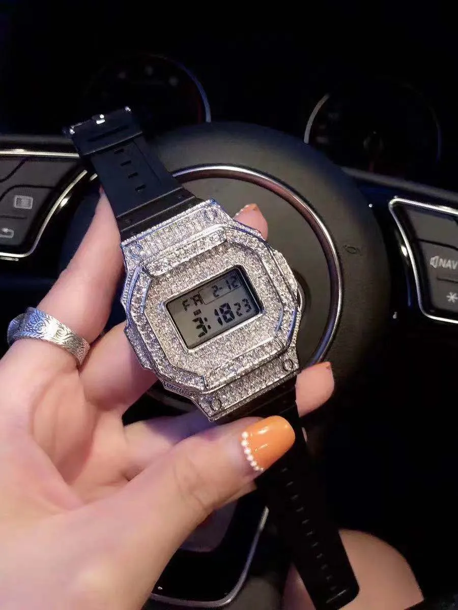 Lost General 2019 GD même hip hop super flash diamant couple montre électronique à quartz avec la plus haute assurance de qualité2934