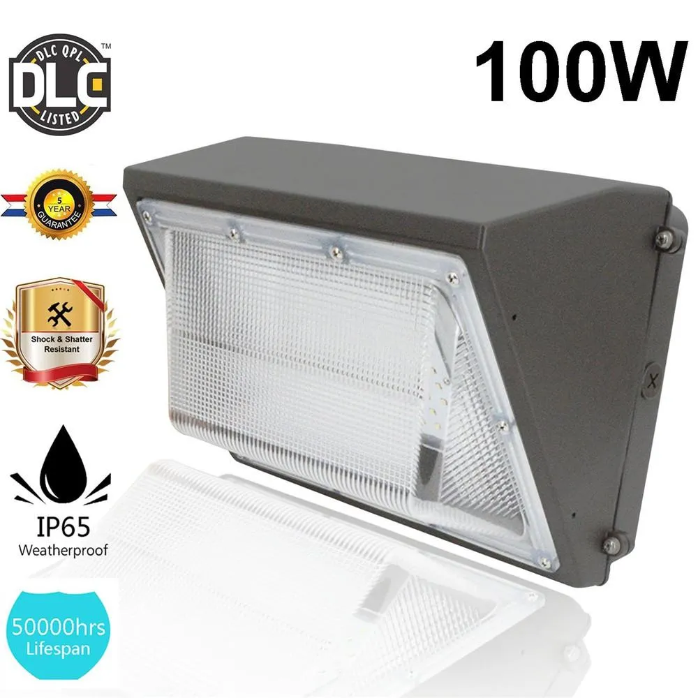 UL LED DLC parede embalar a luz 40w 60w 80w 100w 120w exterior Wall Mount LED lâmpada do jardim AC 90-277V 5500K Mean Well driver