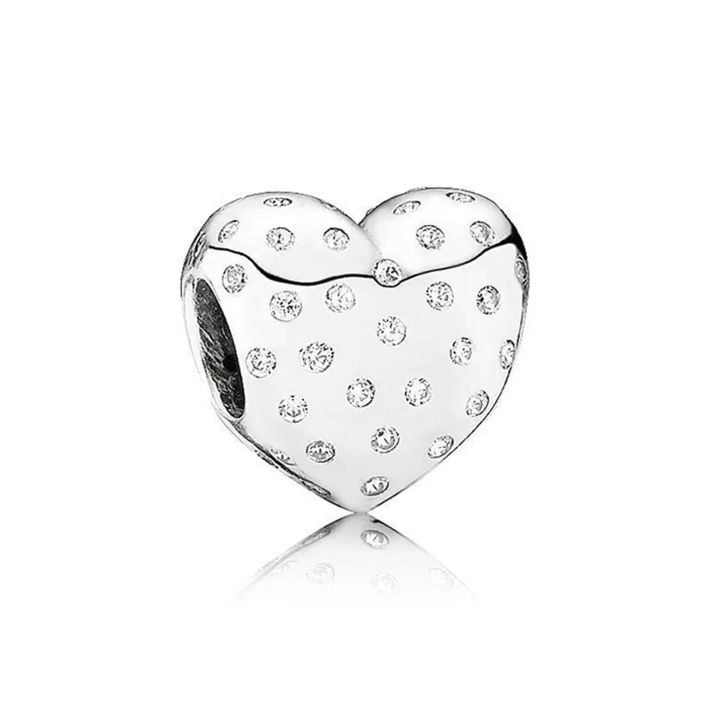 Nowy 100% 925 Sterling Silver 1: 1 Autentyczne 791241CZ Mimmering Heart Charm Bransoletka Oryginalna Biżuteria Kobiet