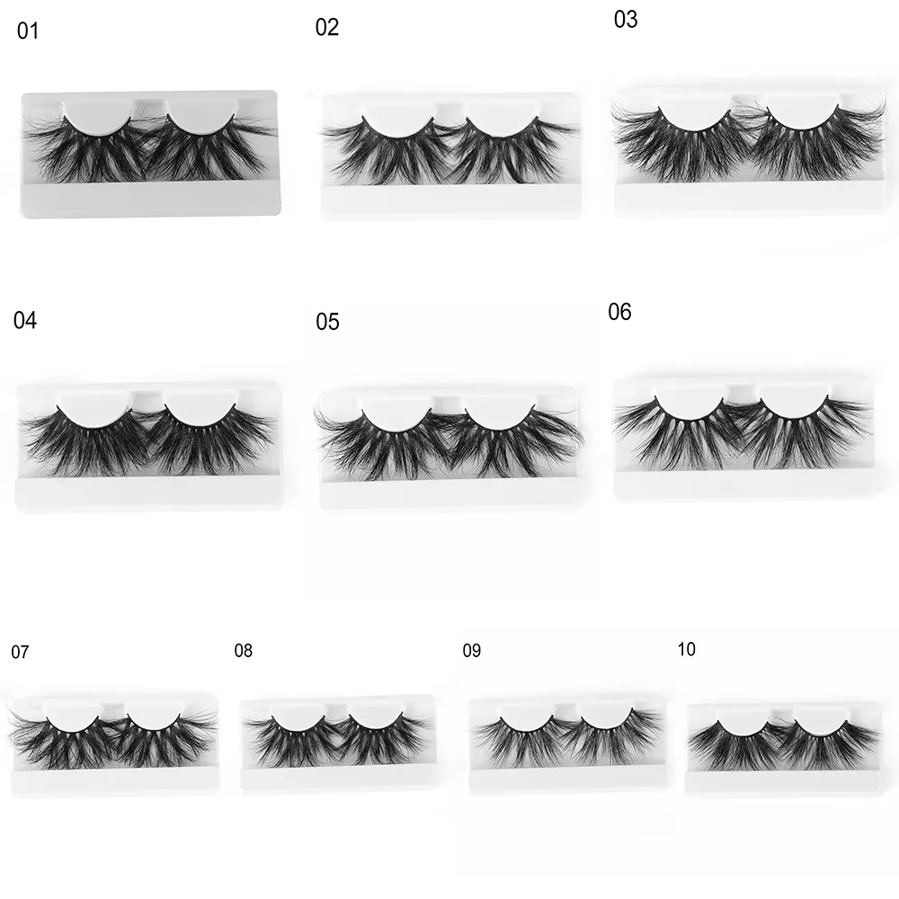 1 쌍의 새로운 30MM 6D 밍크 헤어 속눈썹 전경이 무성한 다층 속눈썹 극적인 긴 속눈썹 수제 학대-FRE