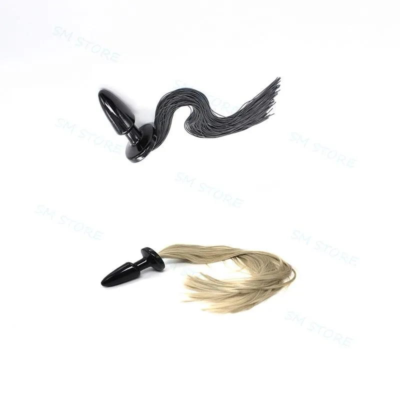 Bondage Blonde Horse Tail Whip Pony Plug Cosplay Animal PET Game Toy Insert Role Play From Akgxt